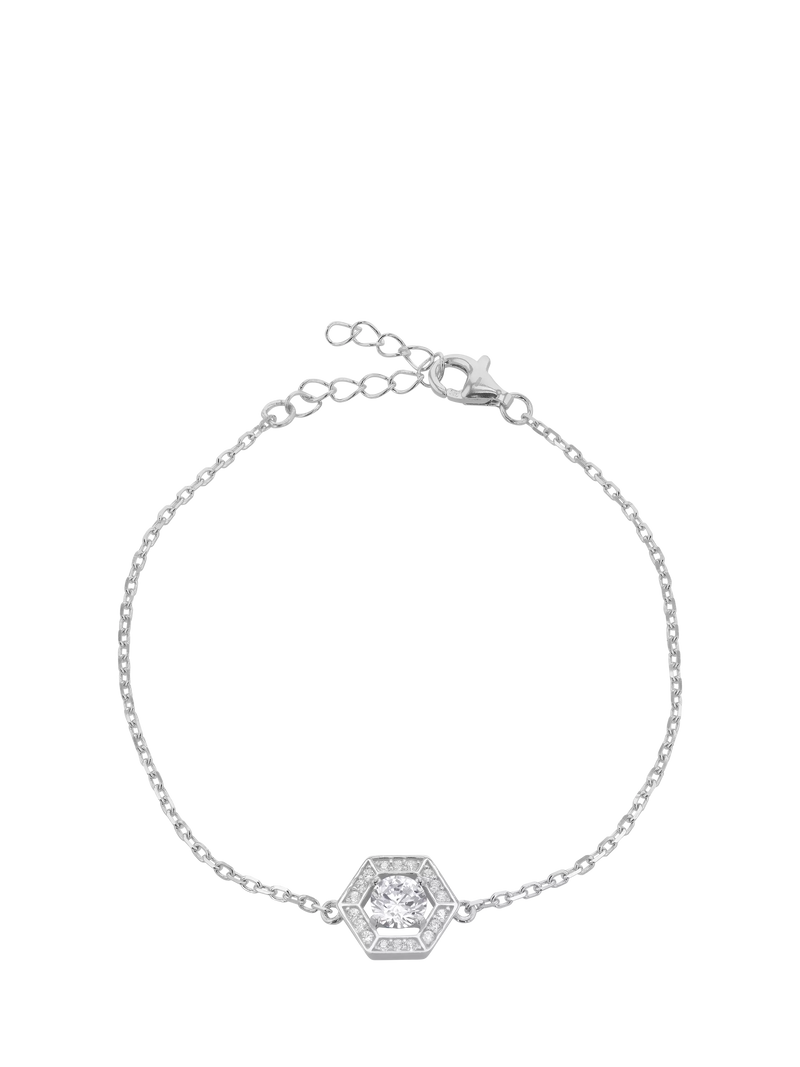 IBB charm bracelet round cubic zirconia halo - British product