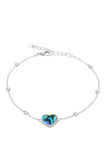 IBB Paua shell heart pendant bracelet 18-20cm - British product