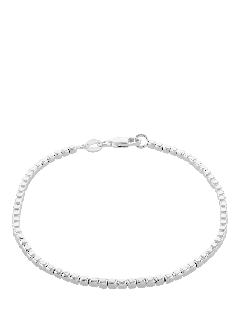 IBB sterling silver square bead bracelet (British brand)