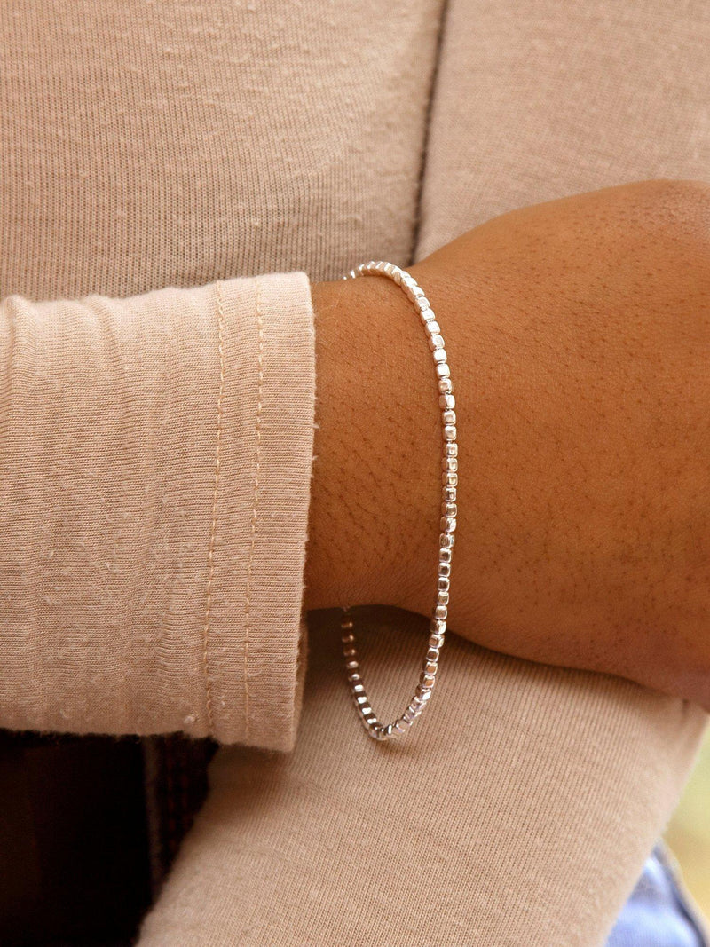 IBB sterling silver square bead bracelet (British brand)