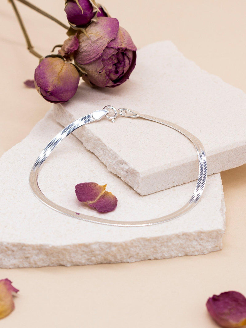 IBB sterling silver triple herringbone bracelet (British brand)