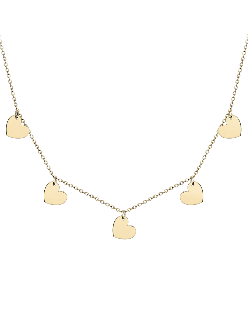 IBB 9ct yellow gold heart charm necklace - British product
