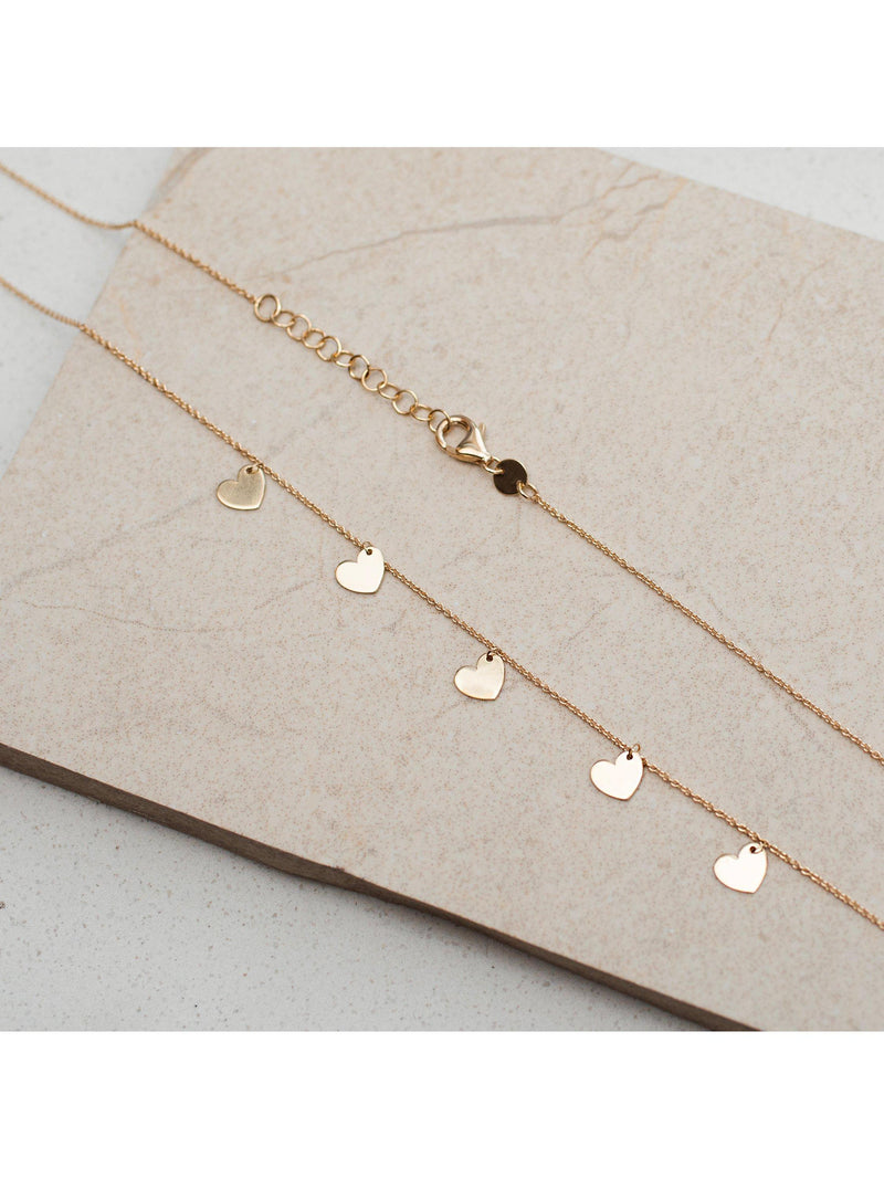 IBB 9ct yellow gold heart charm necklace - British product