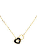 IBB 9ct yellow gold onyx heart pendant necklace, UK version