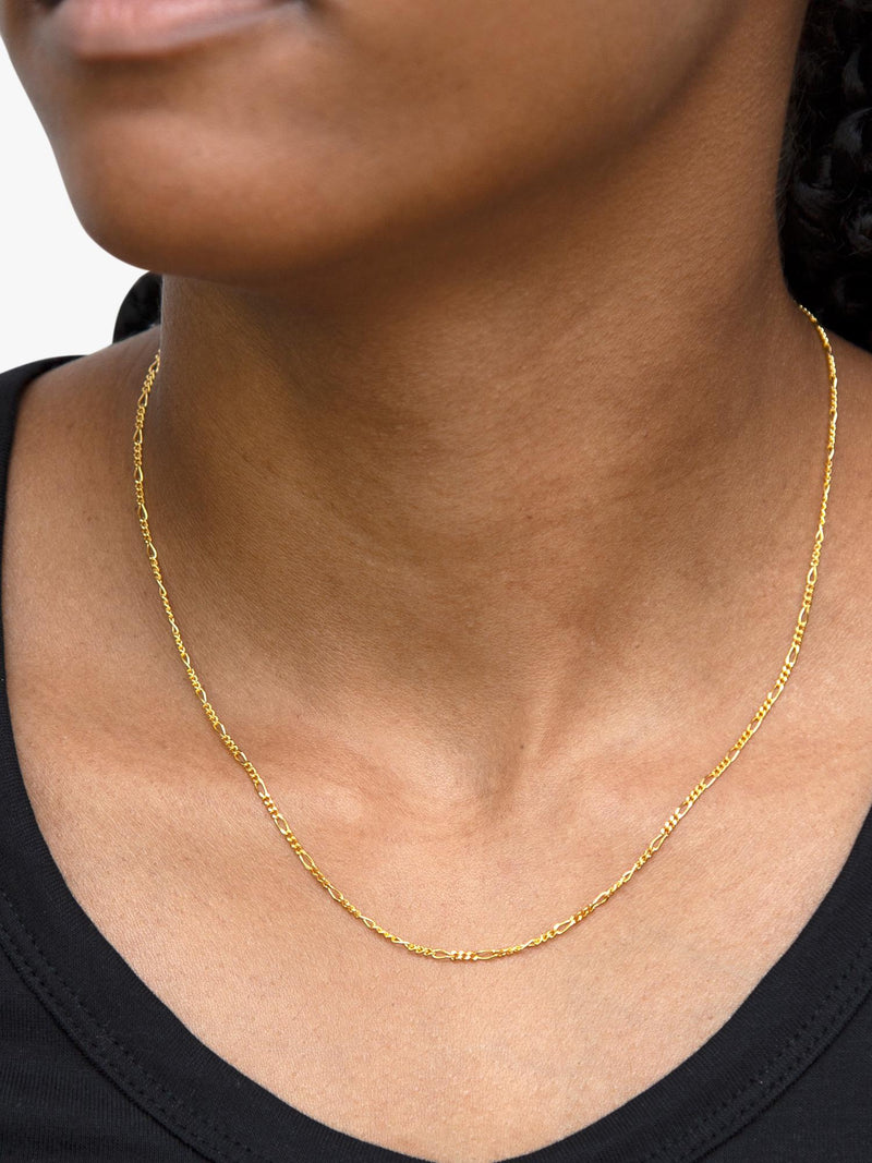 IBB Figaro chain necklace gold plated sterling silver - British product