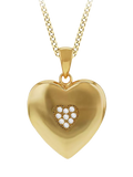 IBB cubic zirconia heart locket in gold, imported from the UK