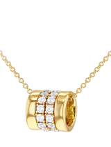 John Lewis IBB 9ct Yellow Gold Wide Crystal Ring Pendant Necklace- Buy online at McGrocer