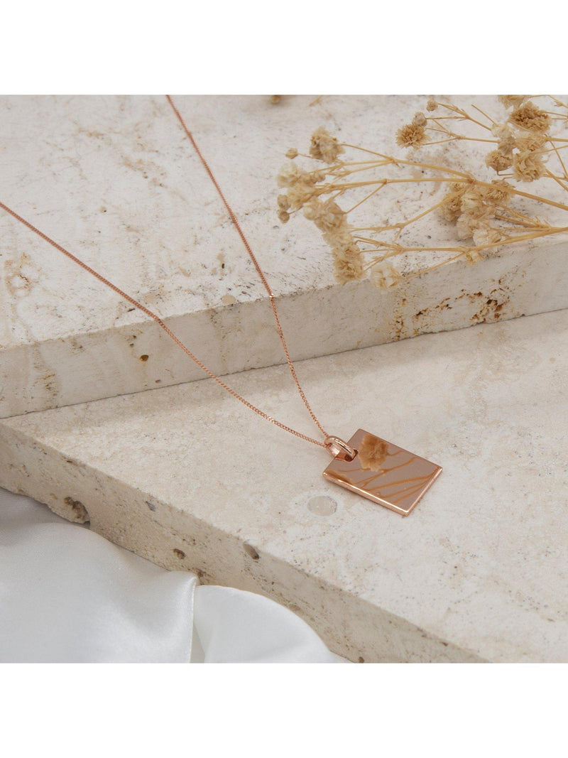 IBB dog tag necklace rose gold personalised - British product