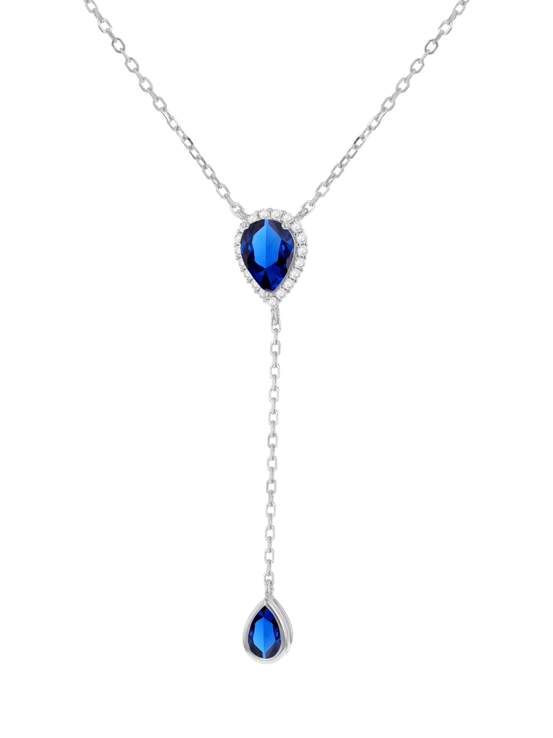 IBB cubic zirconia teardrop lariat necklace, imported from the UK