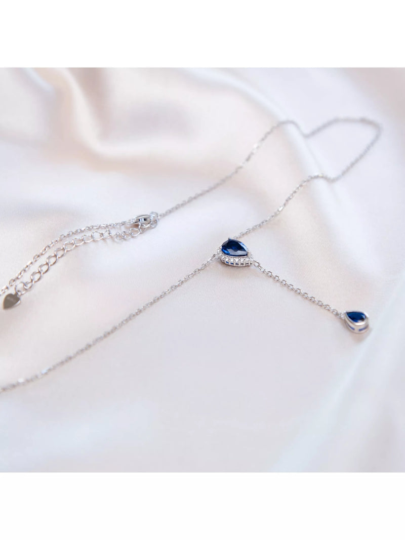 IBB cubic zirconia teardrop lariat necklace, imported from the UK