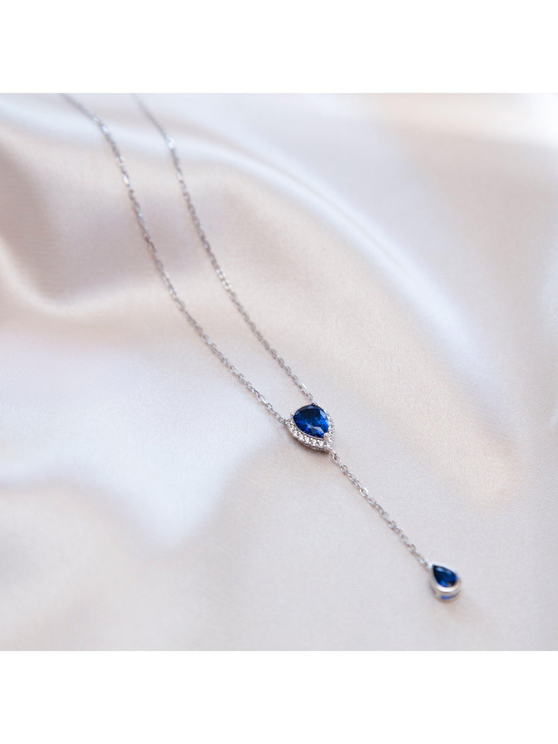 IBB cubic zirconia teardrop lariat necklace, imported from the UK