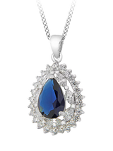 John Lewis IBB Cubic Zirconia Cluster Teardrop Pendant Necklace, Multi- Buy online at McGrocer