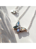 IBB Paua shell butterfly pendant necklace (British brand)