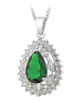 John Lewis IBB Sterling Silver Cubic Zirconia Cluster Teardrop Pendant Necklace- Buy online at McGrocer
