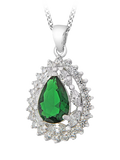 IBB sterling silver cubic zirconia pendant necklace - British product
