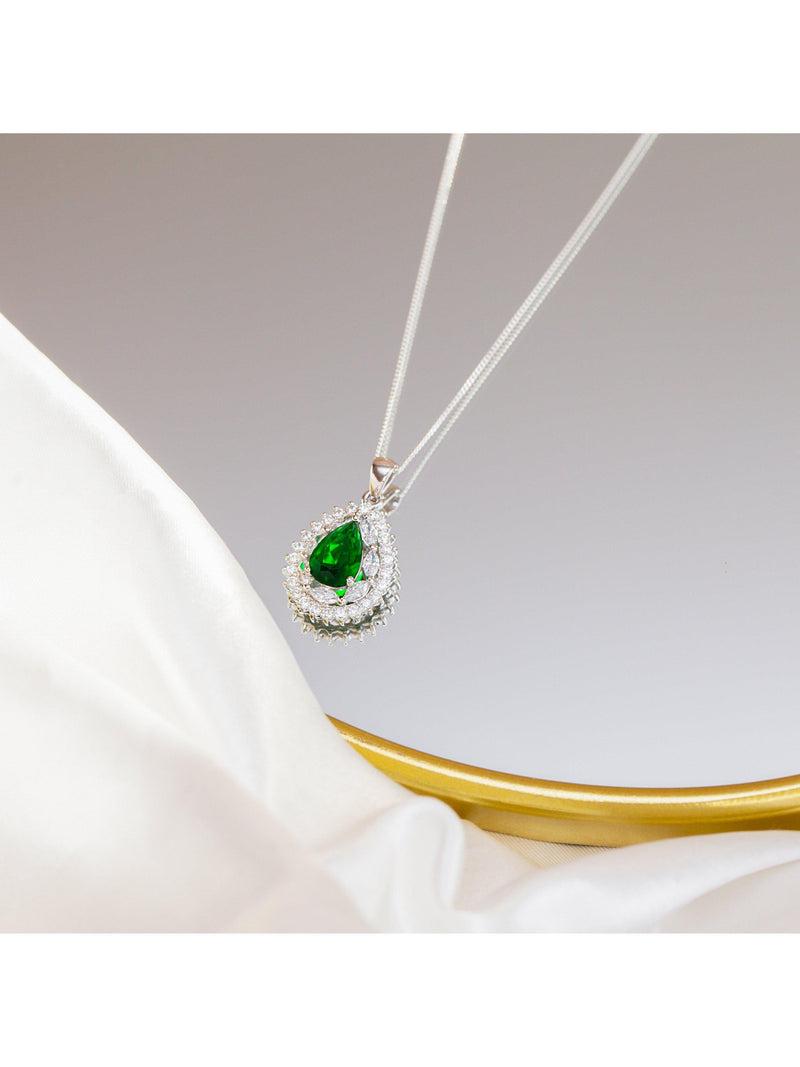 IBB sterling silver cubic zirconia pendant necklace - British product