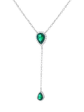 IBB cubic zirconia teardrop lariat necklace sterling silver, imported from the UK