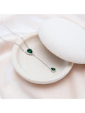 IBB cubic zirconia teardrop lariat necklace sterling silver, imported from the UK