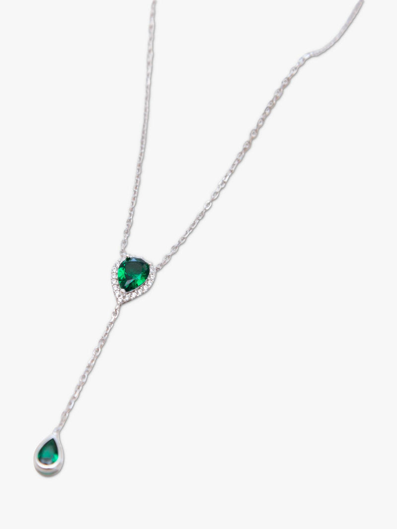 IBB cubic zirconia teardrop lariat necklace sterling silver, imported from the UK