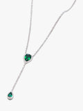 IBB cubic zirconia teardrop lariat necklace sterling silver, imported from the UK