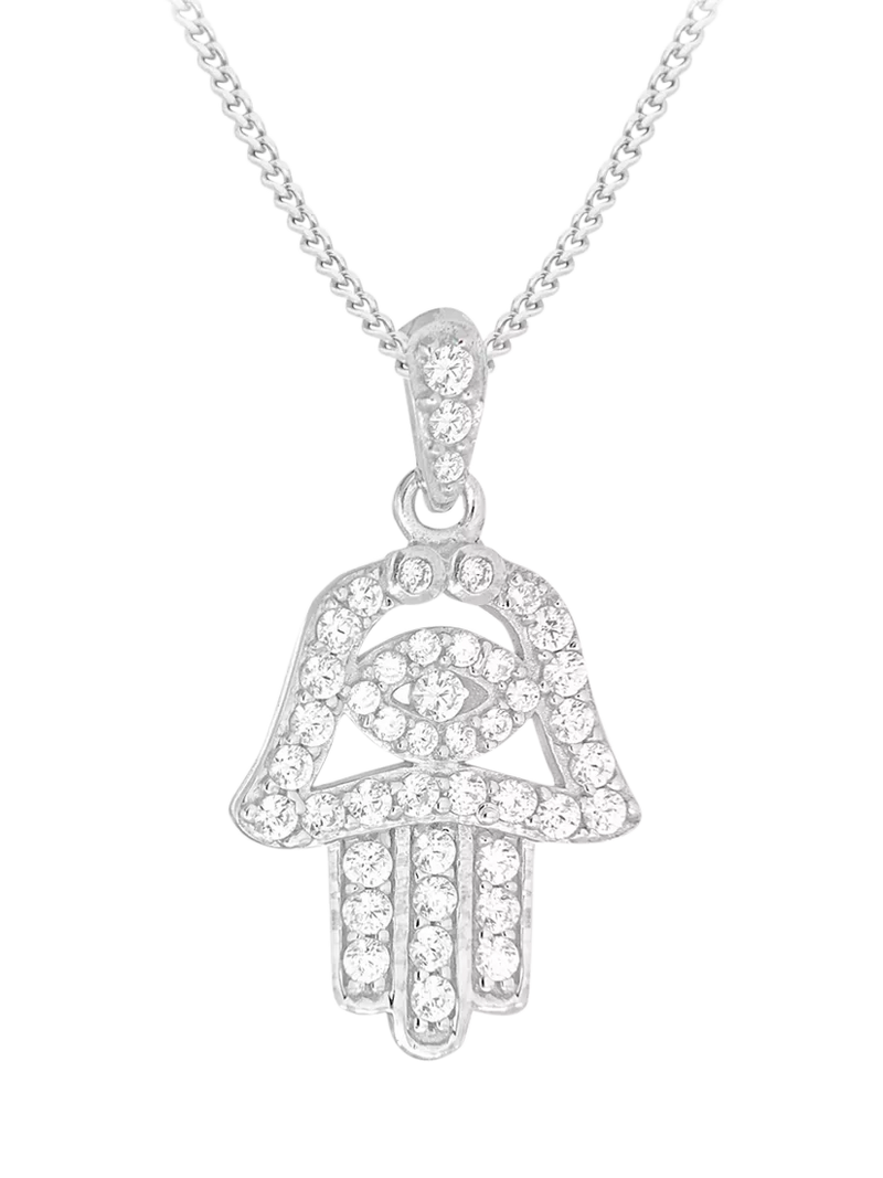 IBB Hamsa hand pendant sterling silver necklace, UK version