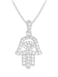 IBB Hamsa hand pendant sterling silver necklace, UK version