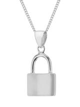 John Lewis IBB Padlock Pendant Necklace, Silver, 46cm- Buy online at McGrocer