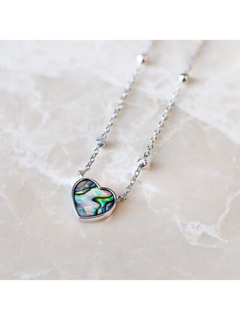 IBB paua shell heart pendant necklace (British brand)