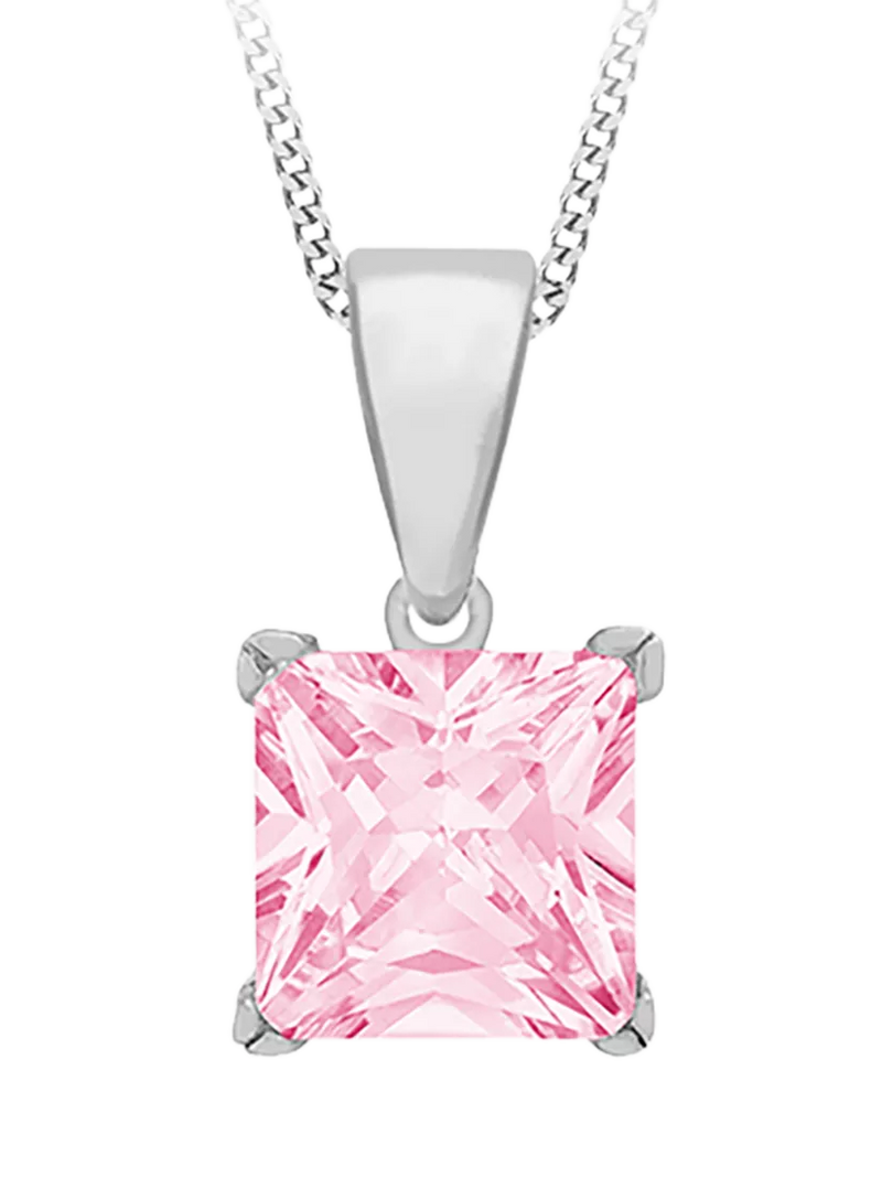 IBB sterling silver pendant pink cubic zirconia, UK version