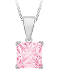 IBB sterling silver pendant pink cubic zirconia, UK version