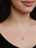 IBB sterling silver pendant pink cubic zirconia, UK version