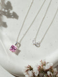 IBB sterling silver pendant pink cubic zirconia, UK version