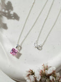 IBB sterling silver pendant pink cubic zirconia, UK version