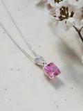 IBB sterling silver pendant pink cubic zirconia, UK version