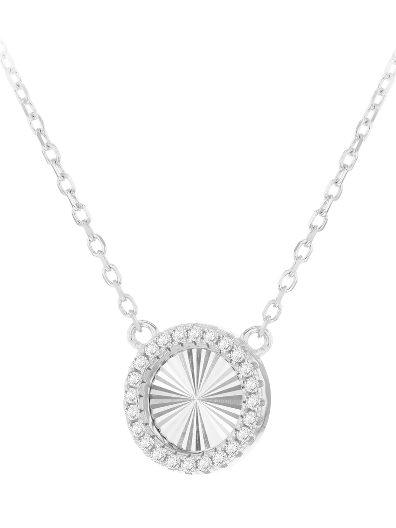 IBB cubic zirconia rainbow pendant necklace sterling silver (British brand)