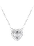 IBB cubic zirconia heart pendant necklace rhodium-plated sterling silver (British brand)