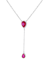 John Lewis IBB Cubic Zirconia Teardrop Lariat Necklace Multi 38-43cm- Buy online at McGrocer