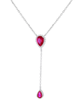 IBB teardrop lariat necklace with cubic zirconia 38-43cm, imported from the UK