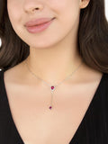 IBB teardrop lariat necklace with cubic zirconia 38-43cm, imported from the UK