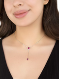 IBB teardrop lariat necklace with cubic zirconia 38-43cm, imported from the UK