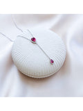 IBB teardrop lariat necklace with cubic zirconia 38-43cm, imported from the UK
