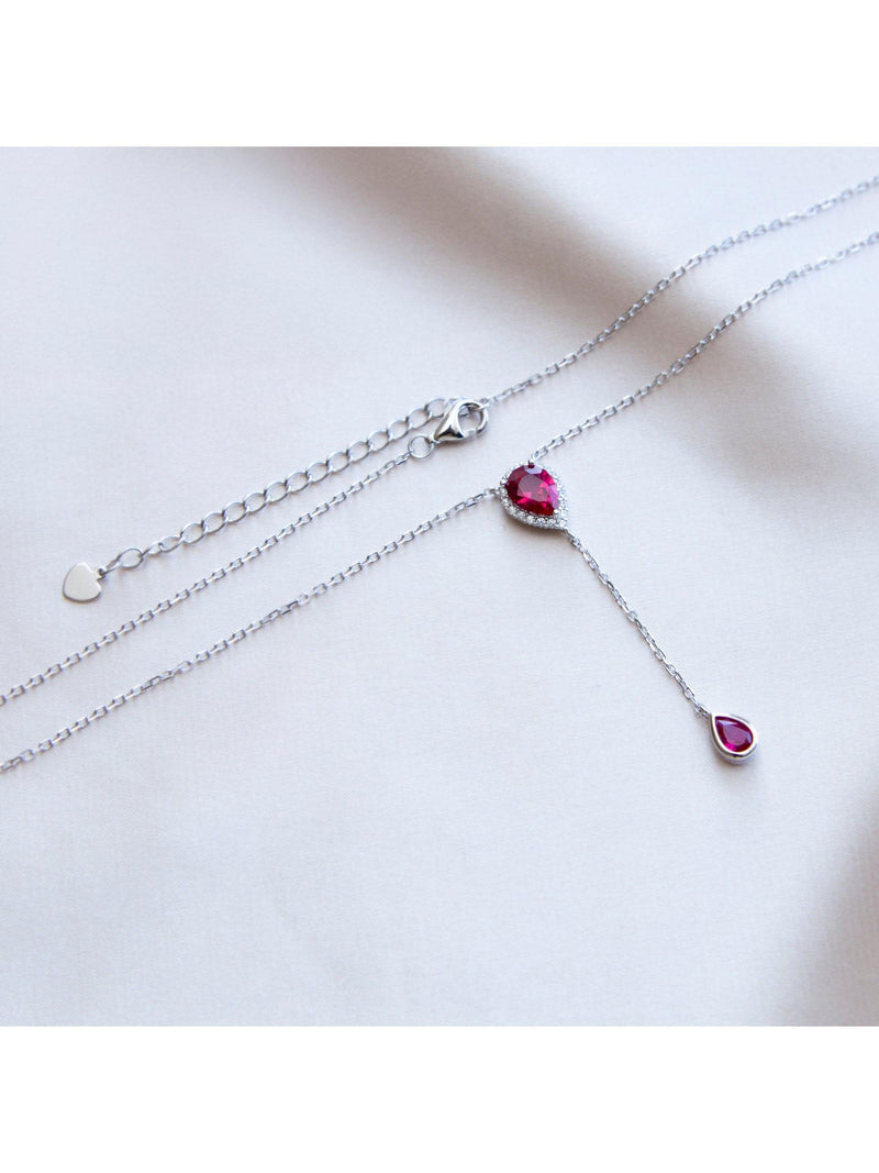 IBB teardrop lariat necklace with cubic zirconia 38-43cm, imported from the UK