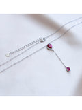 IBB teardrop lariat necklace with cubic zirconia 38-43cm, imported from the UK