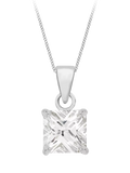 IBB sterling silver cubic zirconia square pendant necklace, UK version