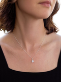 IBB sterling silver cubic zirconia square pendant necklace, UK version