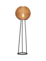 John Lewis LG Outdoor Orta Woven Rattan Rechargeable Garden Floor Lamp, Natural, 1.2m- Buy online at McGrocer