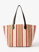 John Lewis Mint Velvet Striped Canvas Tote Bag, Red/Multi- Buy online at McGrocer