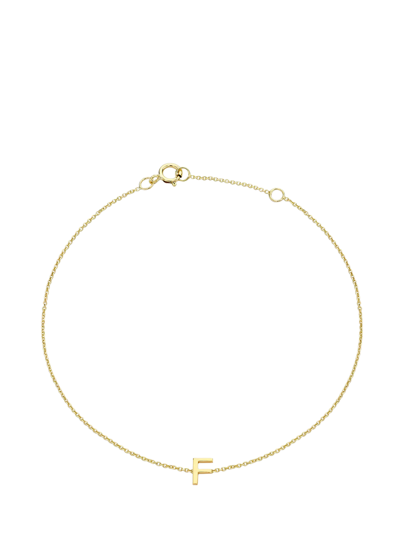 IBB Initial Letter 9ct Gold Chain Bracelet 15-18cm