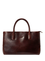 John Lewis OSPREY LONDON Monroe Curved Leather Tote Bag, Chestnut- Buy online at McGrocer