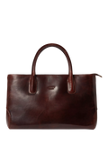 OSPREY LONDON Monroe Curved Leather Tote Chestnut - British product